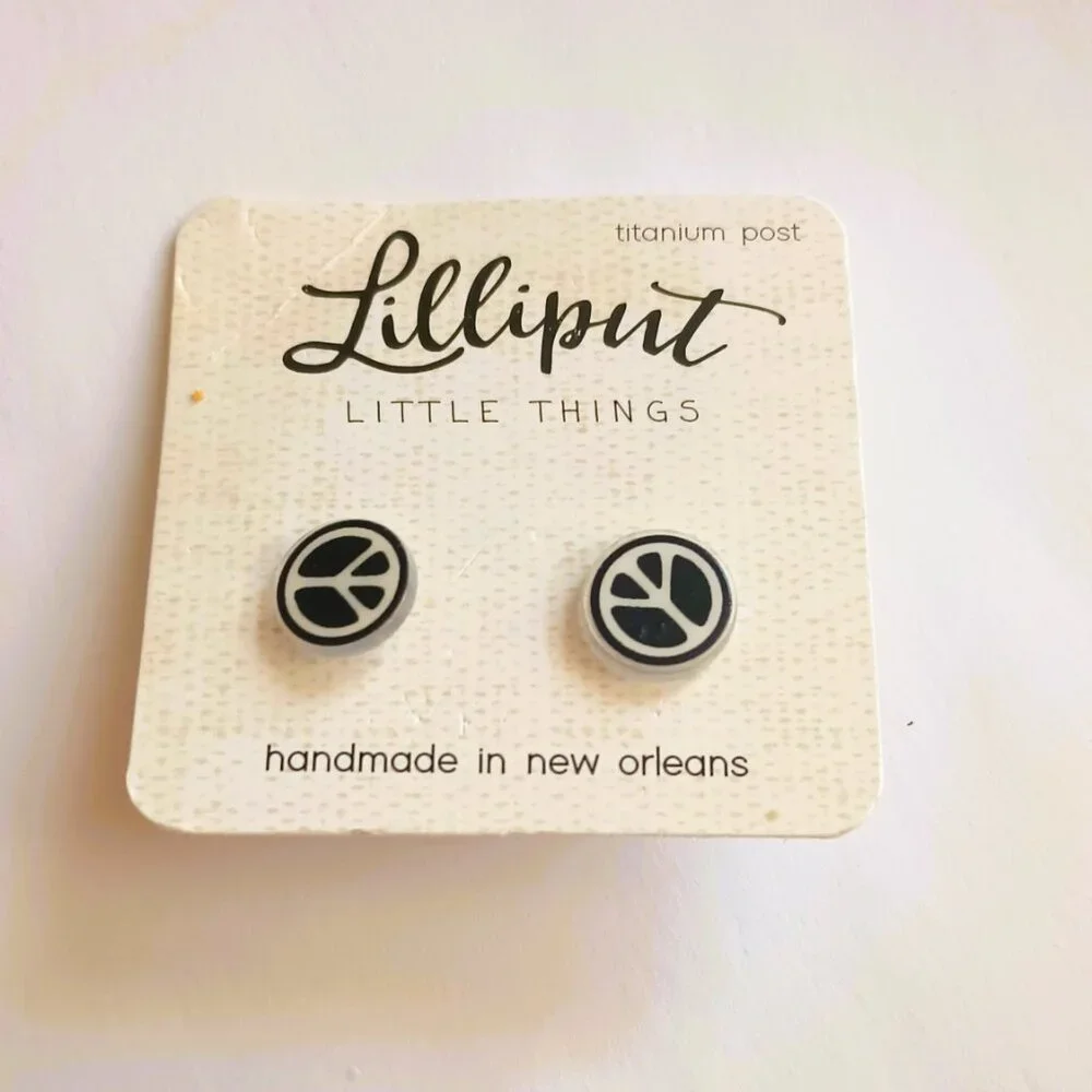 Lilliput 3 Pairs Post Earrings Peace Sign Cherry Water Mellon Girl's Jewelry